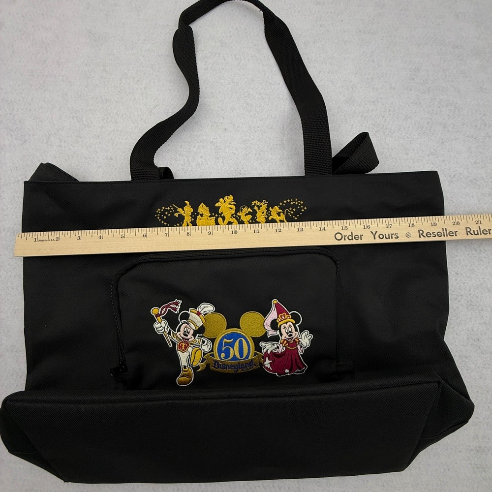 Disneyland Resort 50th Anniversary Canvas Tote Bag Black Vintage Park Bag Mickey - Picture 8 of 14